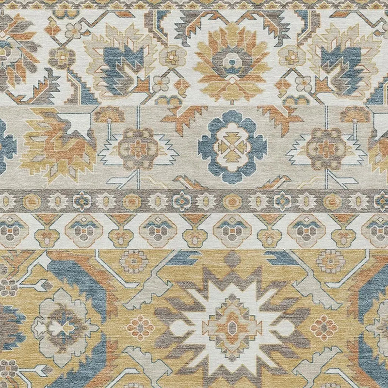 10' X 14' Ivory And Gold Cactus Washable Indoor Outdoor Area Rug Homeroots Outdoor