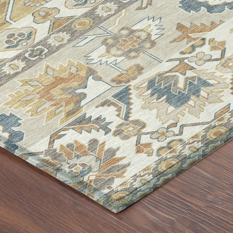 10' X 14' Ivory And Gold Cactus Washable Indoor Outdoor Area Rug Homeroots Outdoor