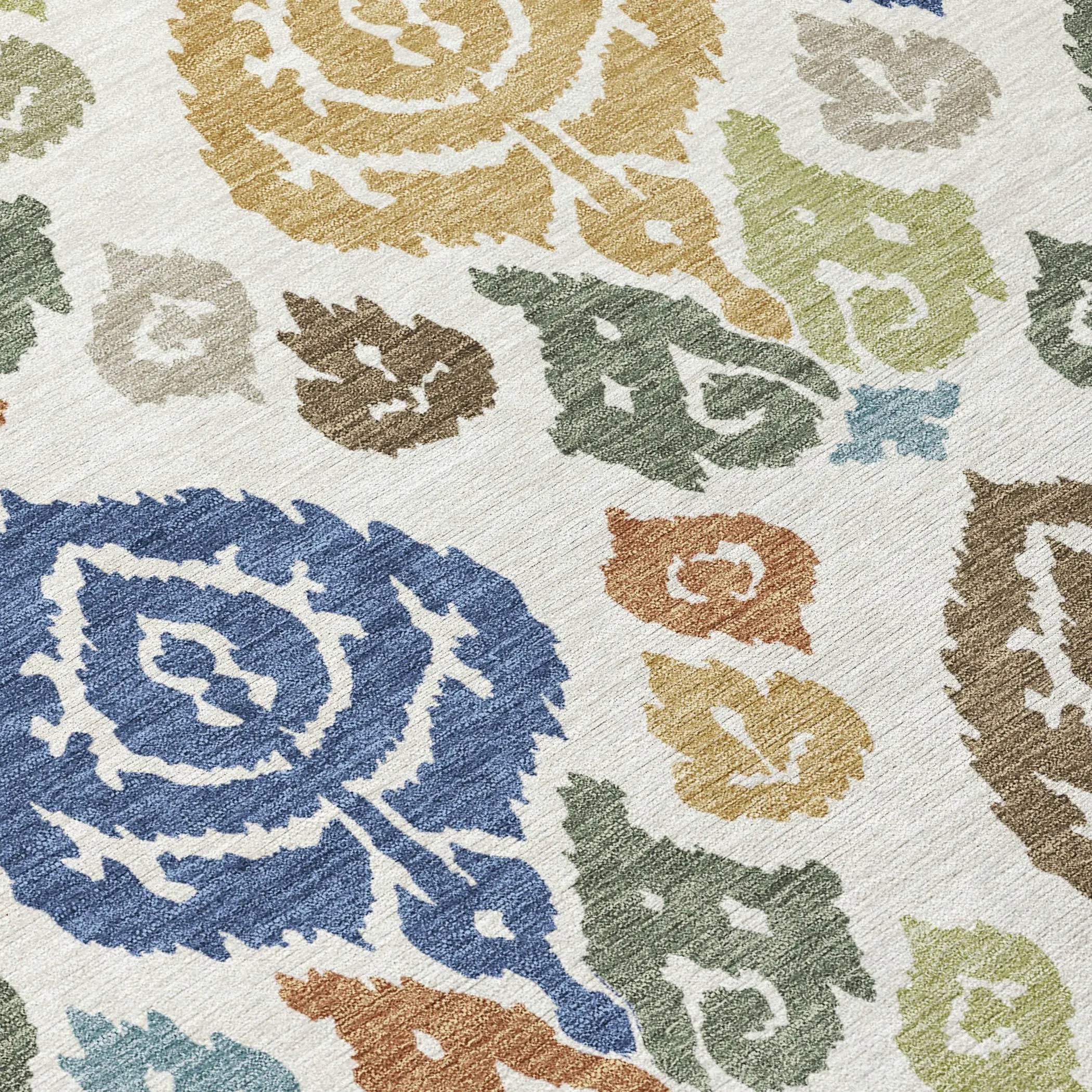 10' X 14' Ivory And Gold Damask Washable Indoor Outdoor Area Rug Homeroots Outdoor