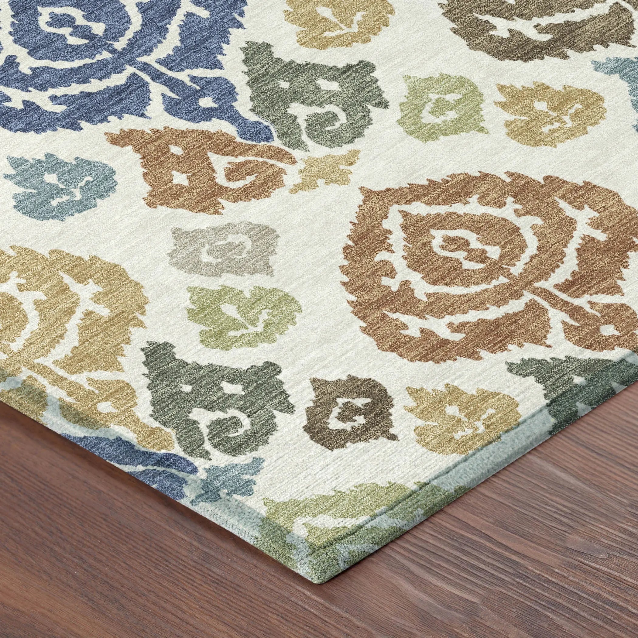 10' X 14' Ivory And Gold Damask Washable Indoor Outdoor Area Rug Homeroots Outdoor