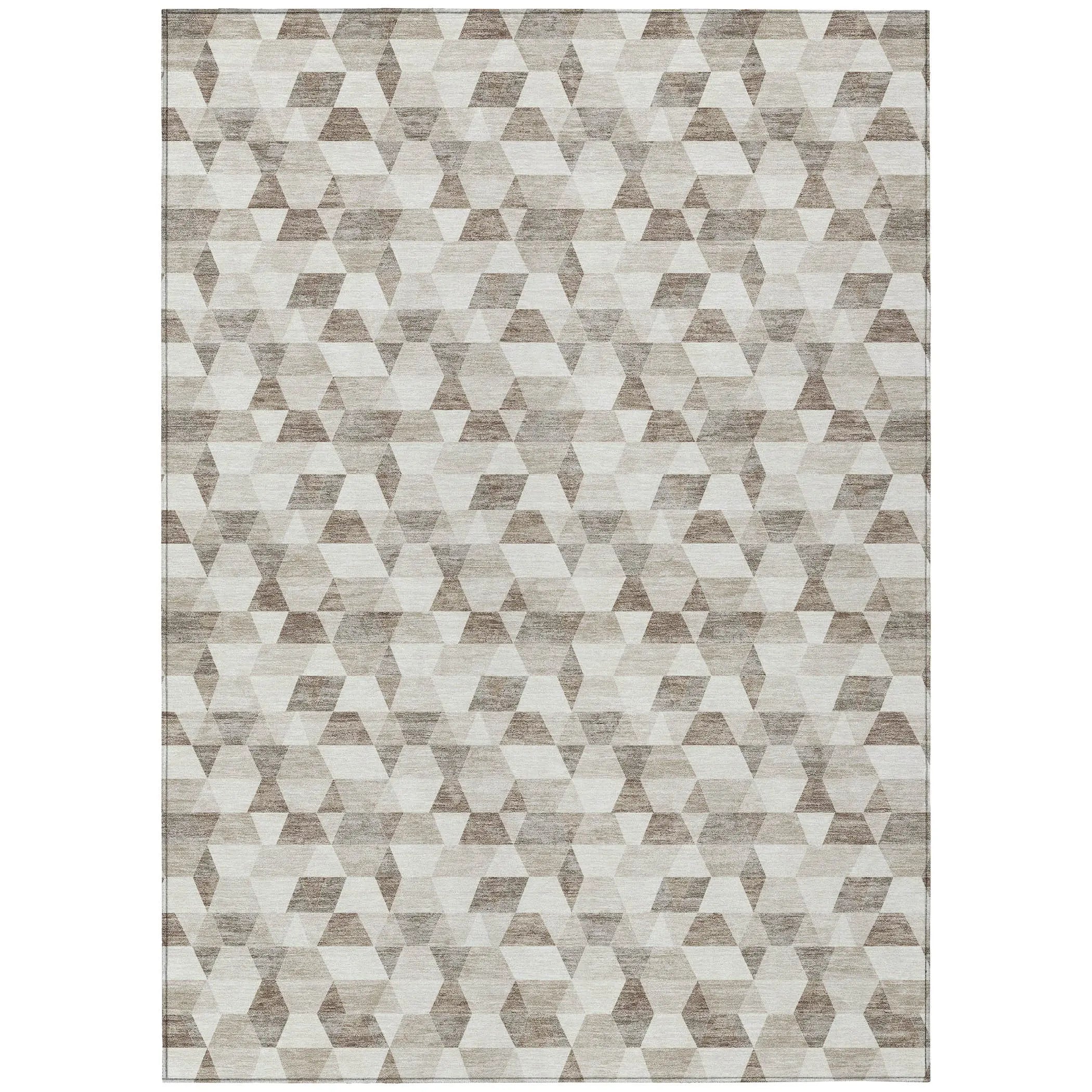 10' X 14' Ivory And Graphite Geometric Washable Indoor Outdoor Area Rug Homeroots Outdoor