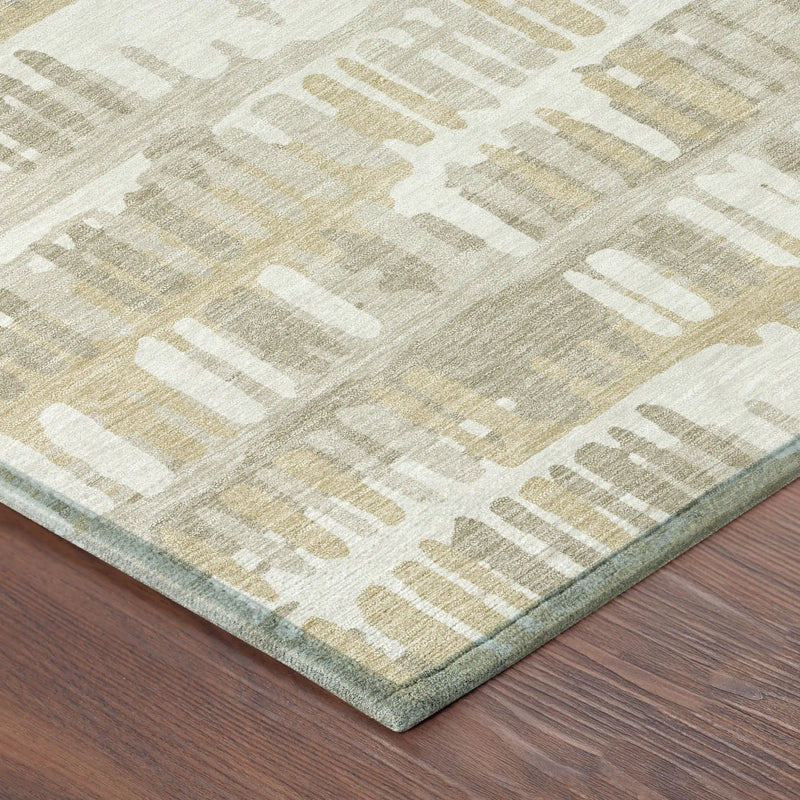10' X 14' Ivory And Gray Abstract Washable Indoor Outdoor Area Rug Homeroots Outdoor