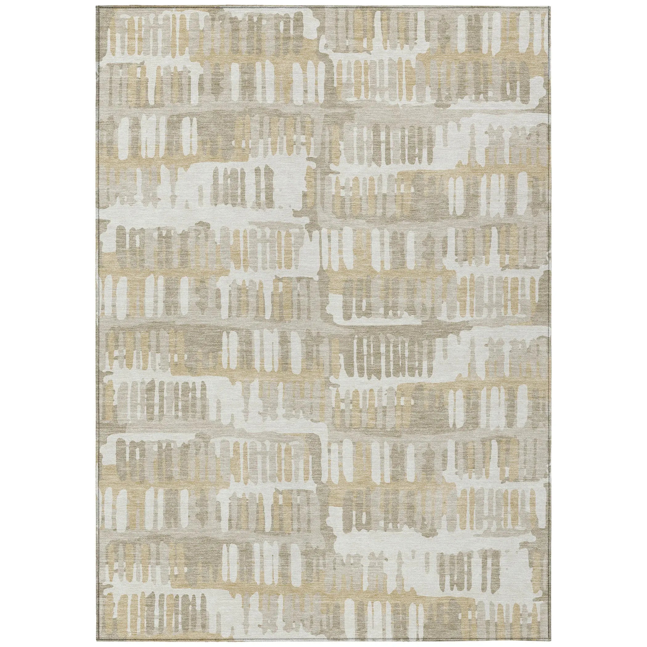 10' X 14' Ivory And Gray Abstract Washable Indoor Outdoor Area Rug Homeroots Outdoor