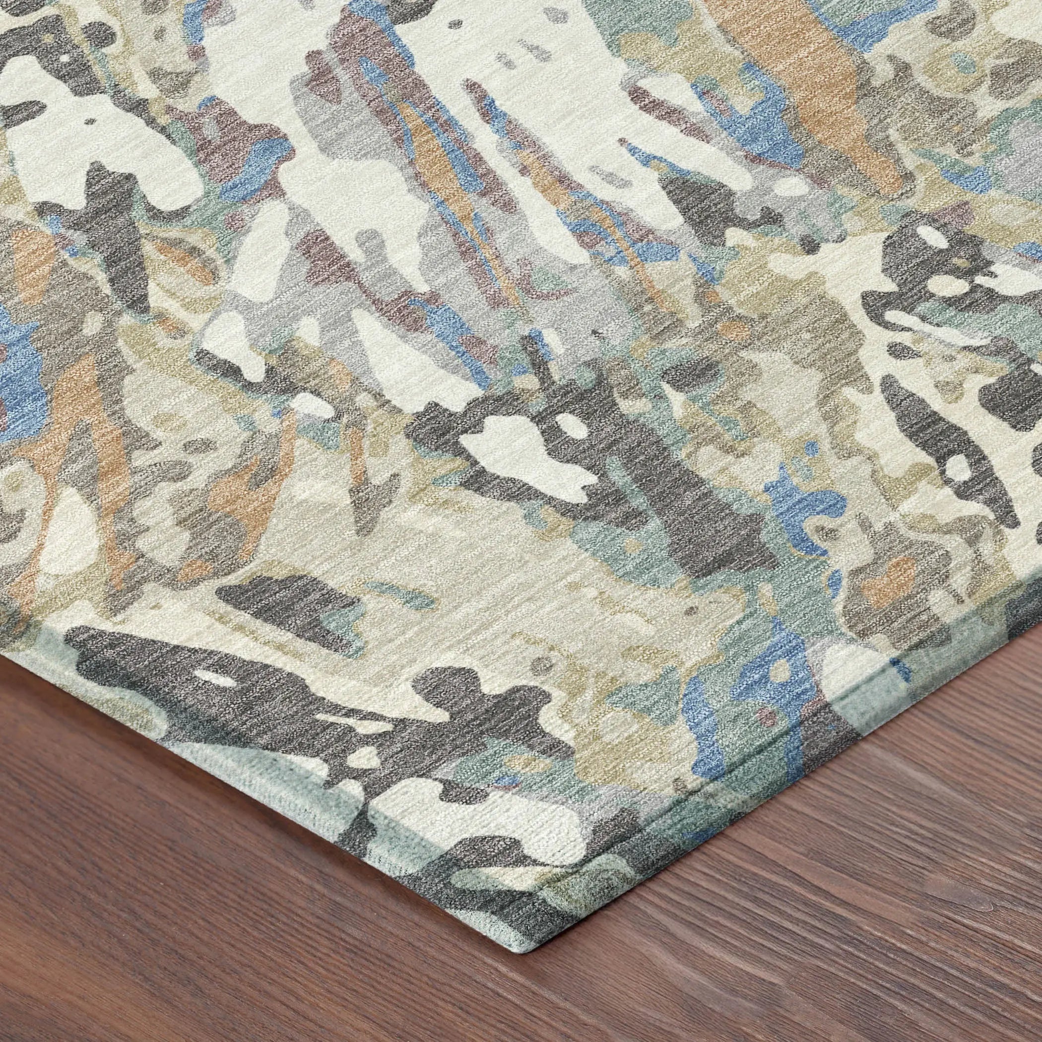 10' X 14' Ivory And Gray Abstract Washable Indoor Outdoor Area Rug Homeroots Outdoor