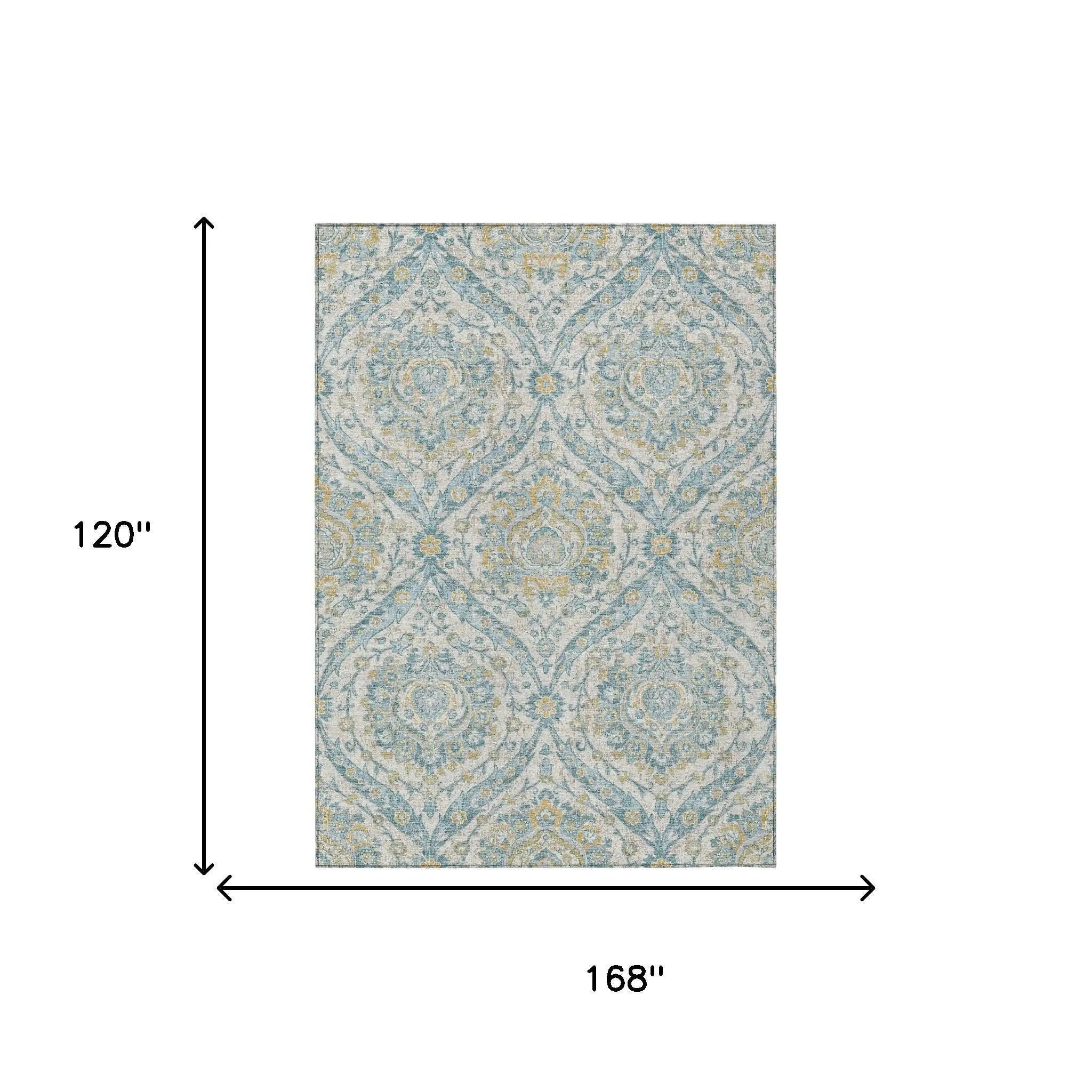 10' X 14' Ivory And Gray Floral Washable Indoor Outdoor Area Rug Homeroots Outdoor