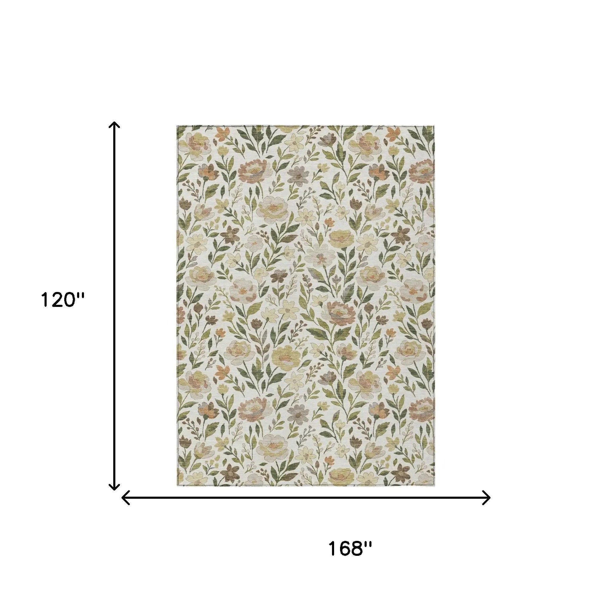 10' X 14' Ivory And Gray Floral Washable Indoor Outdoor Area Rug Homeroots Outdoor