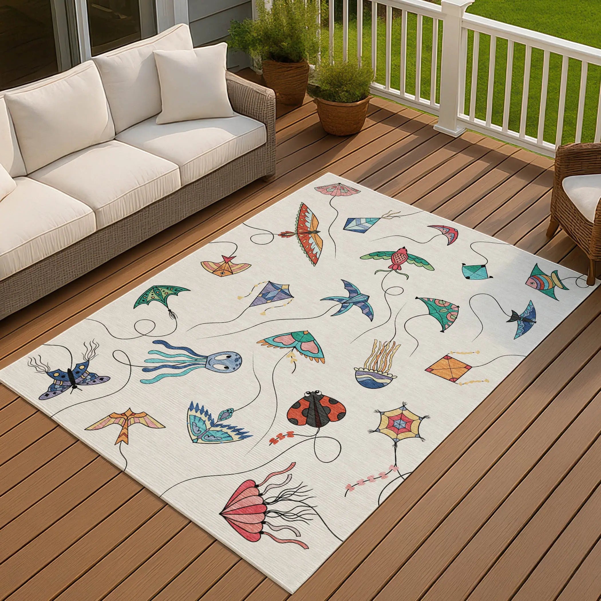 10' X 14' Ivory And Gray Geometric Washable Indoor Outdoor Area Rug Homeroots Outdoor