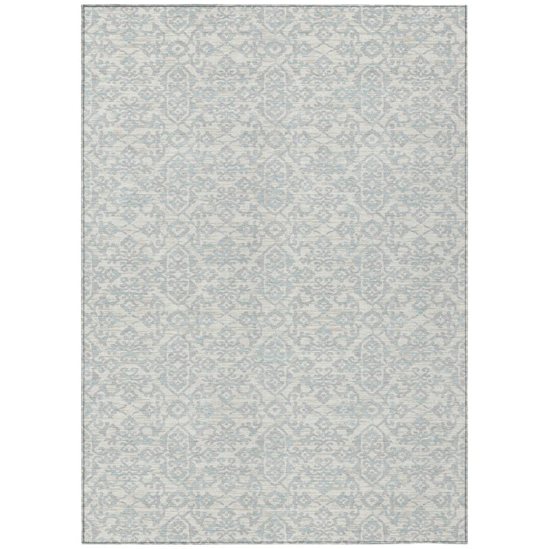 10' X 14' Ivory And Gray Oriental Washable Indoor Outdoor Area Rug Homeroots Outdoor