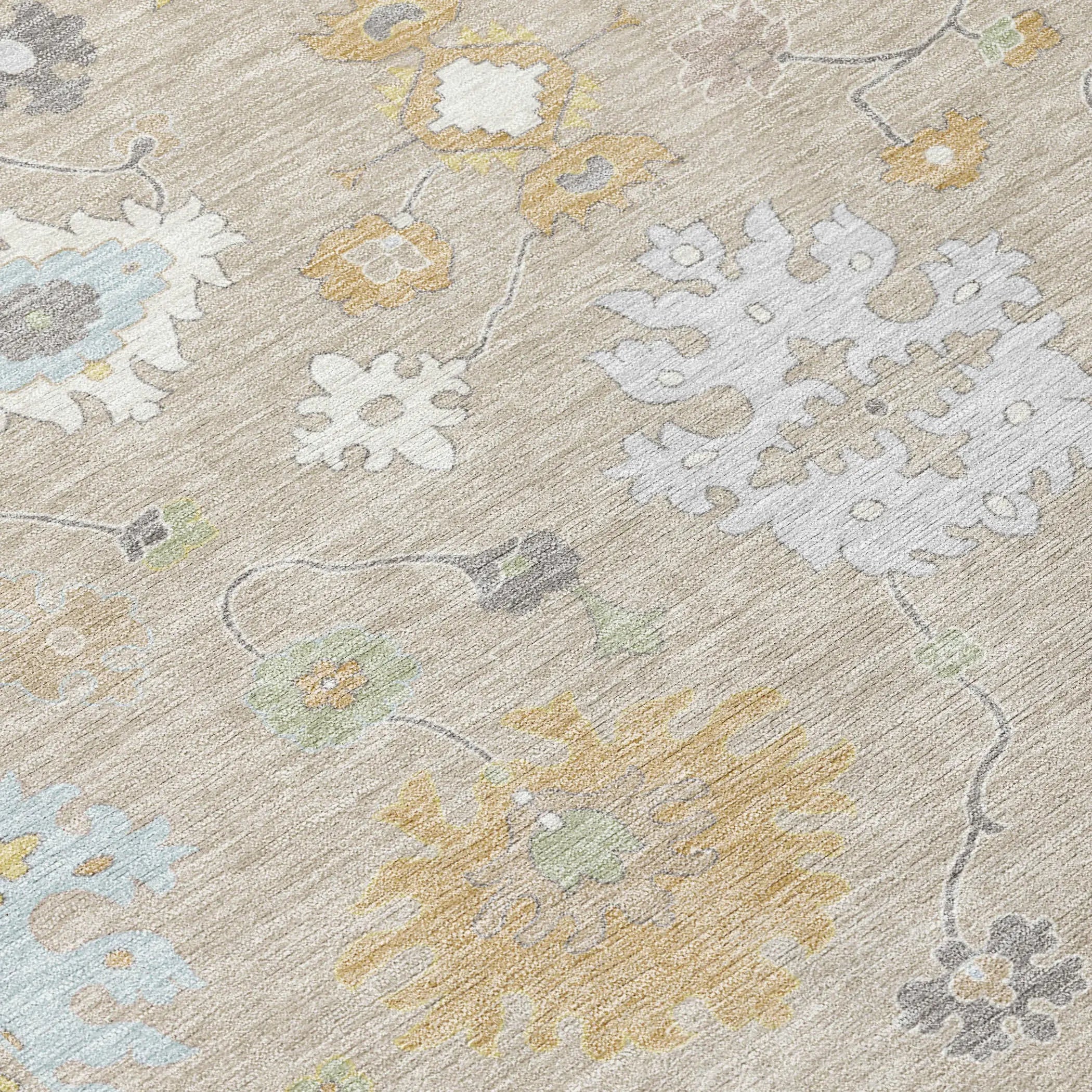 10' X 14' Ivory And Gray Oriental Washable Indoor Outdoor Area Rug Homeroots Outdoor