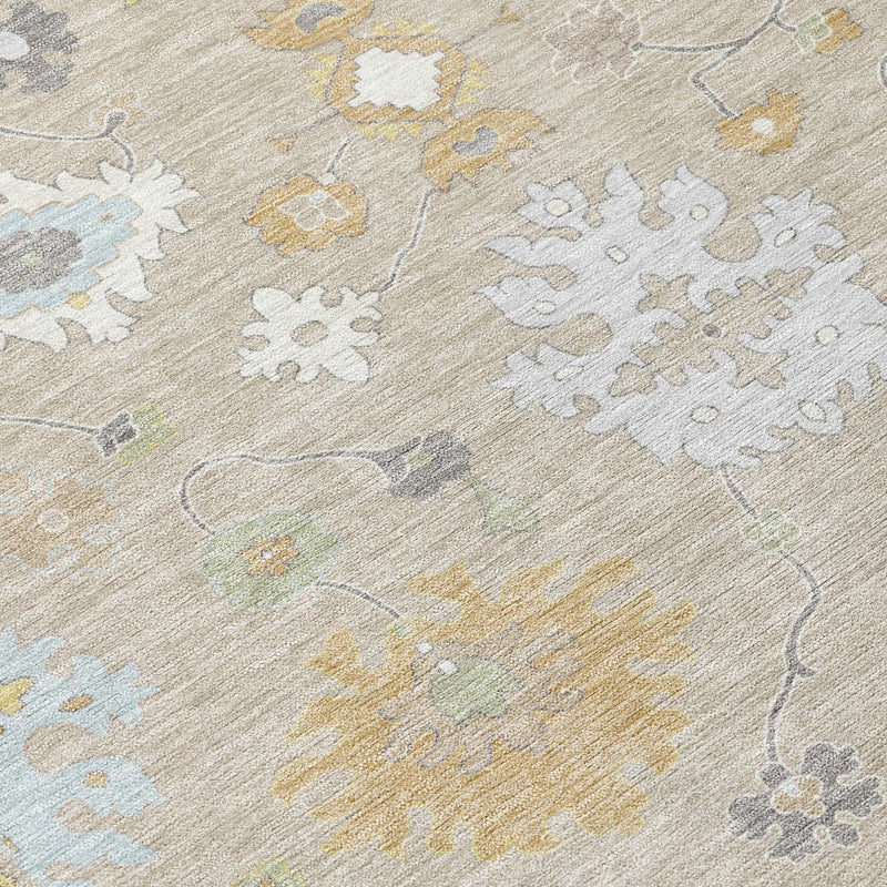 10' X 14' Ivory And Gray Oriental Washable Indoor Outdoor Area Rug Homeroots Outdoor
