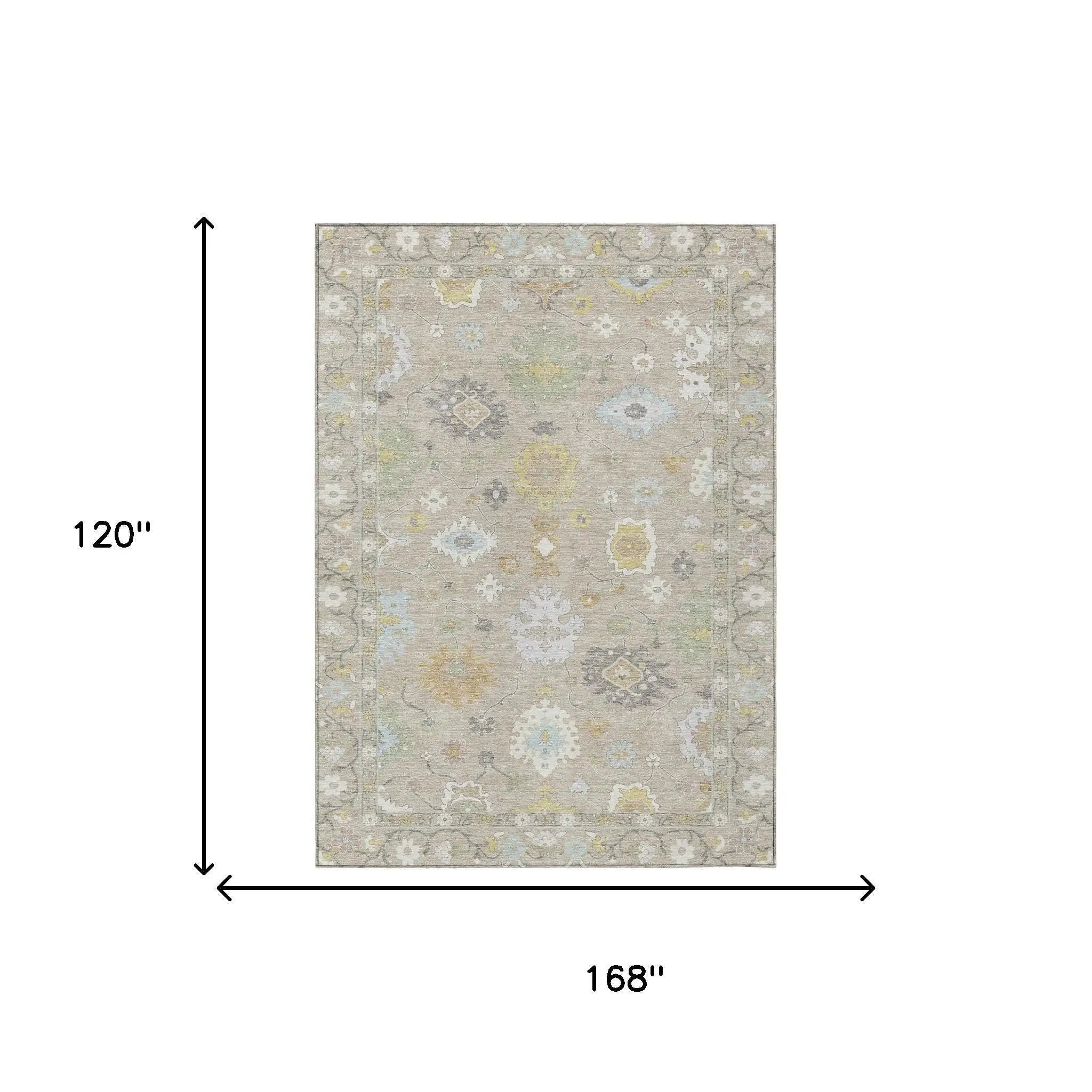 10' X 14' Ivory And Gray Oriental Washable Indoor Outdoor Area Rug Homeroots Outdoor