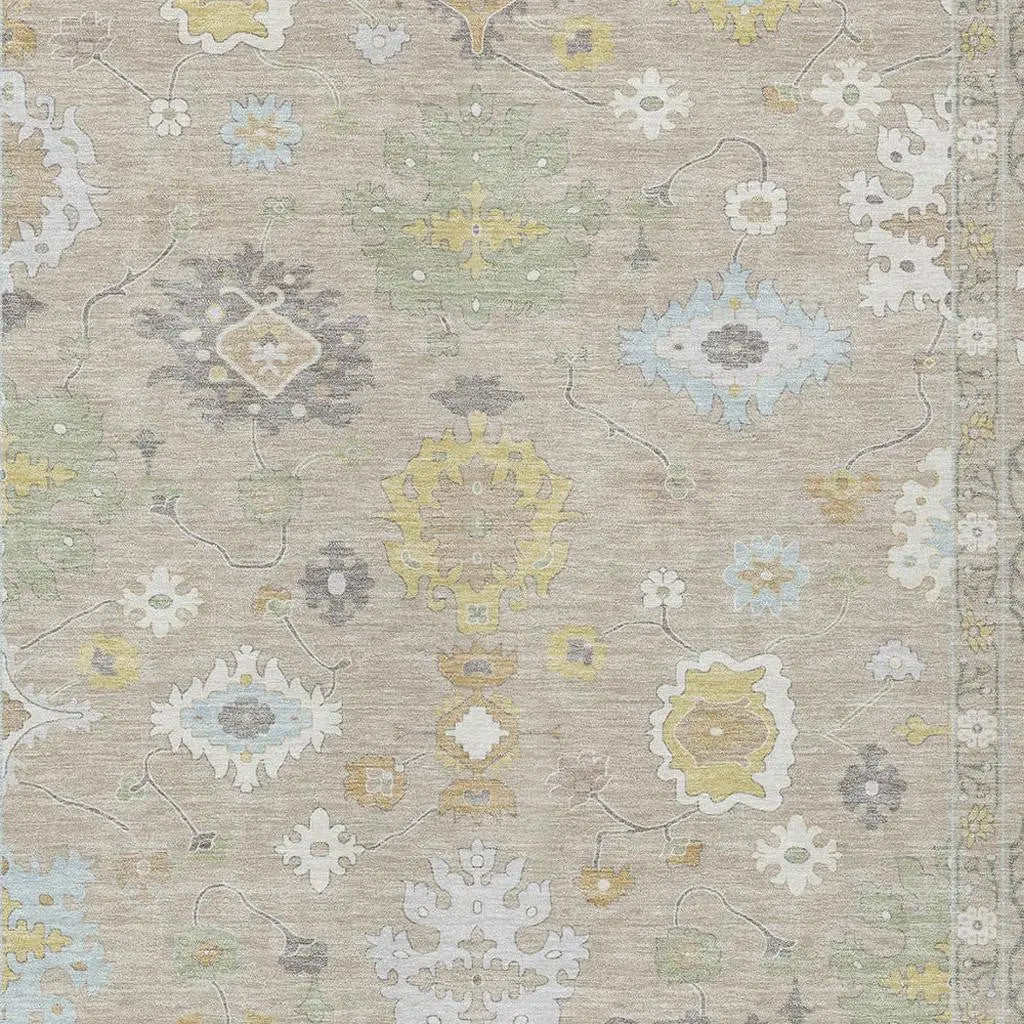 10' X 14' Ivory And Gray Oriental Washable Indoor Outdoor Area Rug Homeroots Outdoor