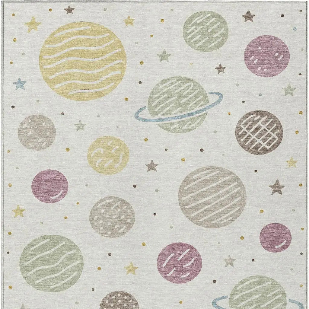 10' X 14' Ivory And Green Floral Washable Indoor Outdoor Area Rug Homeroots Outdoor
