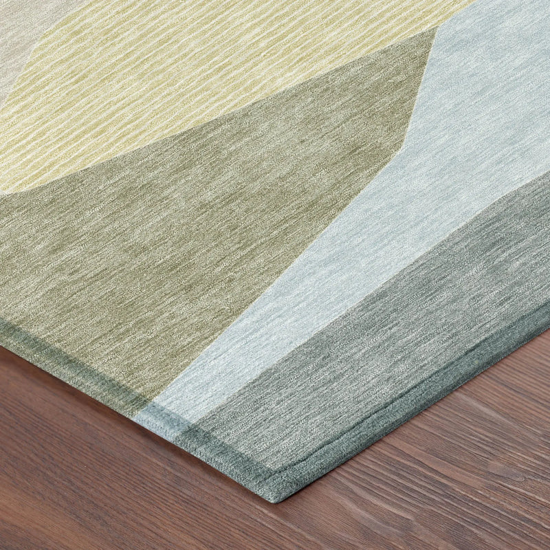 10' X 14' Ivory And Green Geometric Washable Indoor Outdoor Area Rug Homeroots Outdoor