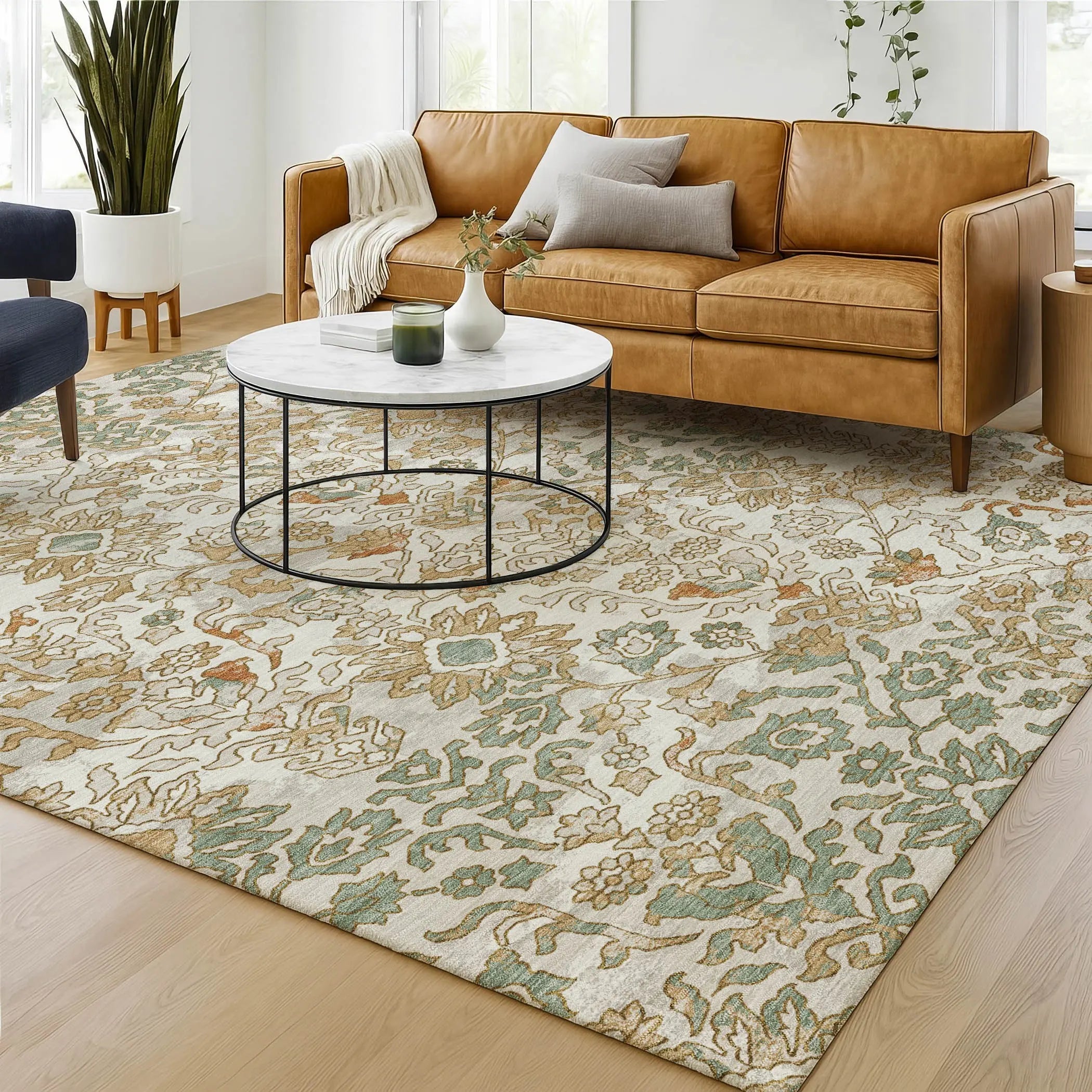 10' X 14' Ivory And Green Geometric Washable Indoor Outdoor Area Rug Homeroots Outdoor