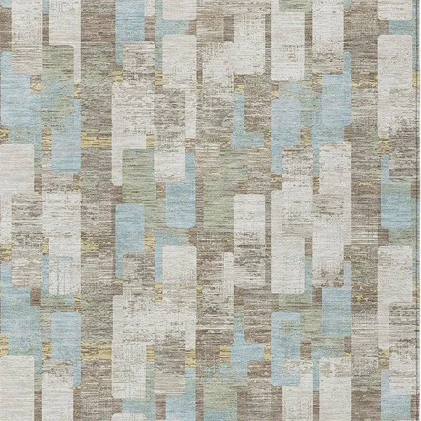 10' X 14' Ivory And Khaki Geometric Washable Indoor Outdoor Area Rug Homeroots Outdoor