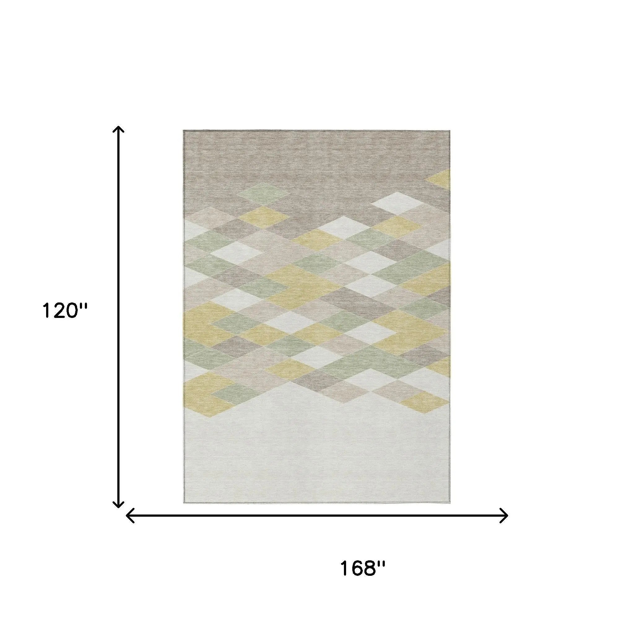 10' X 14' Ivory And Khaki Geometric Washable Indoor Outdoor Area Rug Homeroots Outdoor