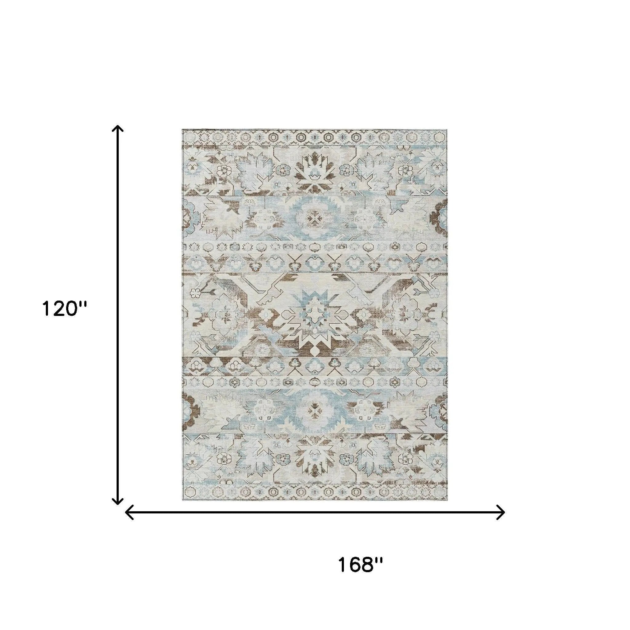 10' X 14' Ivory And Linen Cactus Washable Indoor Outdoor Area Rug Homeroots Outdoor
