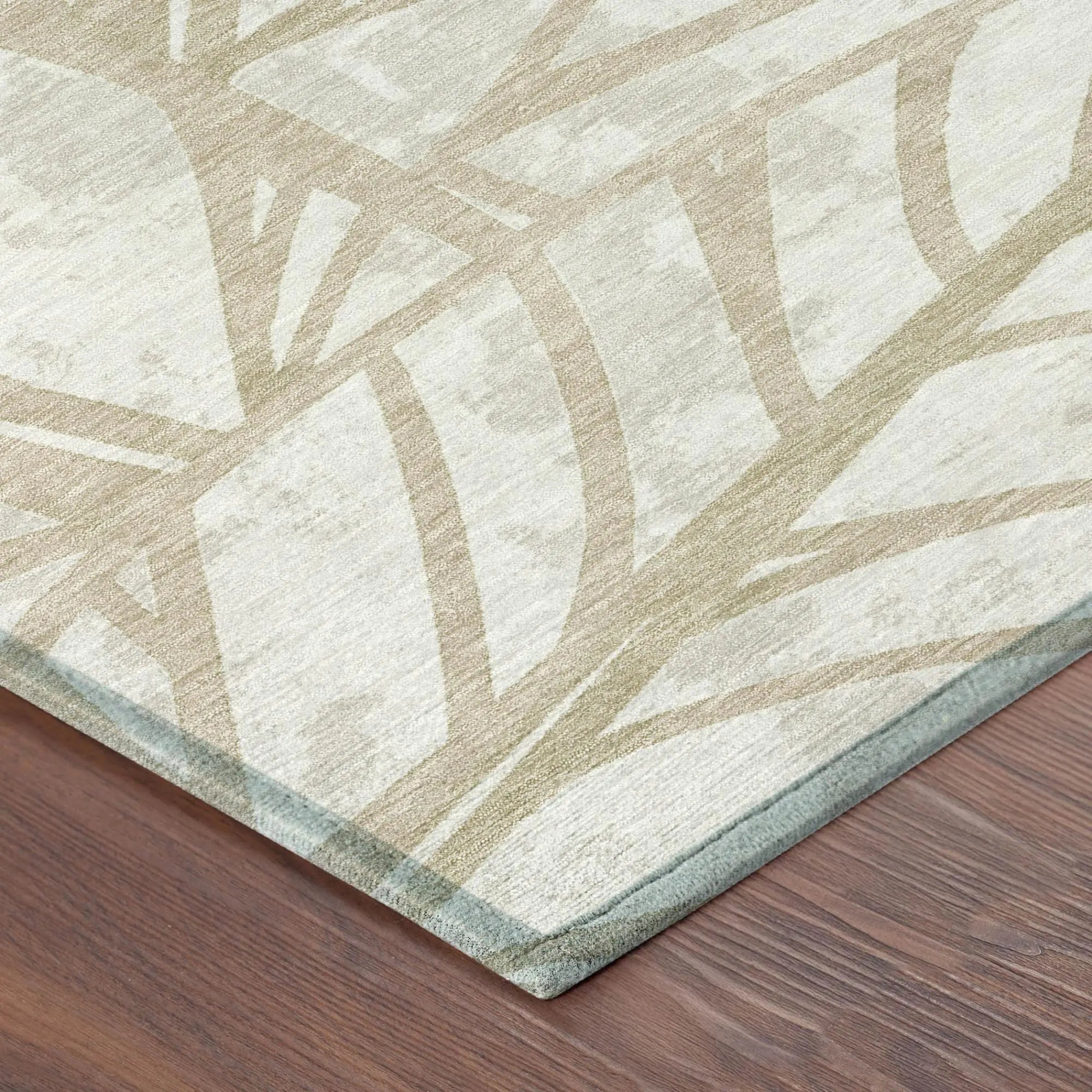10' X 14' Ivory And Linen Floral Washable Indoor Outdoor Area Rug Homeroots Outdoor