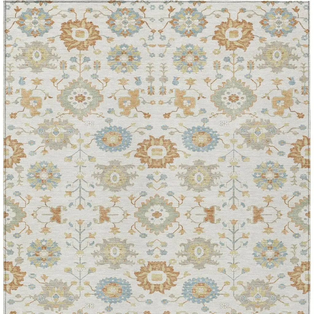 10' X 14' Ivory And Linen Geometric Washable Indoor Outdoor Area Rug Homeroots Outdoor