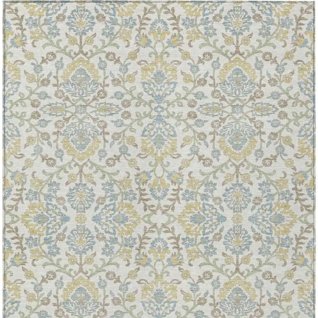10' X 14' Ivory And Linen Geometric Washable Indoor Outdoor Area Rug Homeroots Outdoor