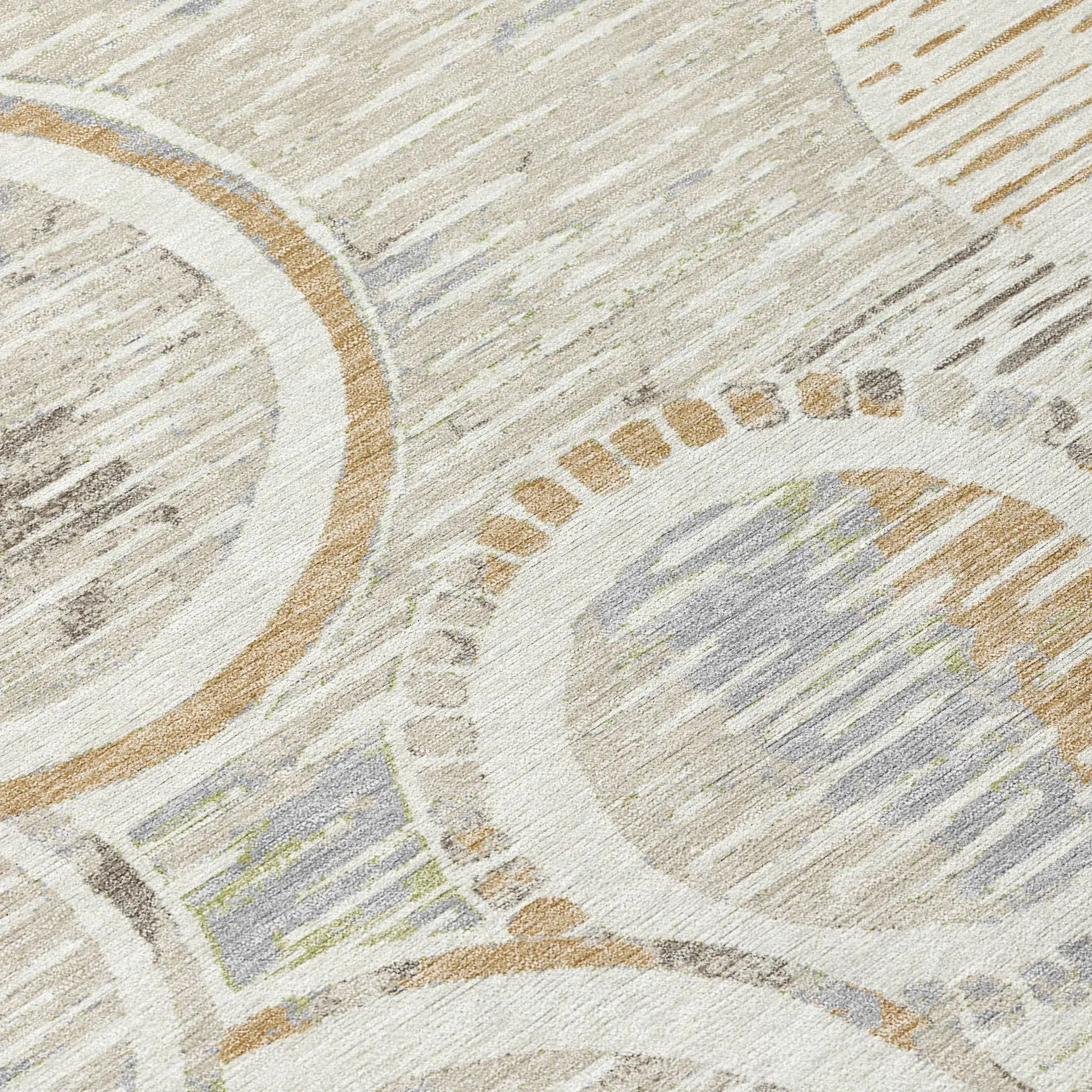 10' X 14' Ivory And Linen Geometric Washable Indoor Outdoor Area Rug Homeroots Outdoor