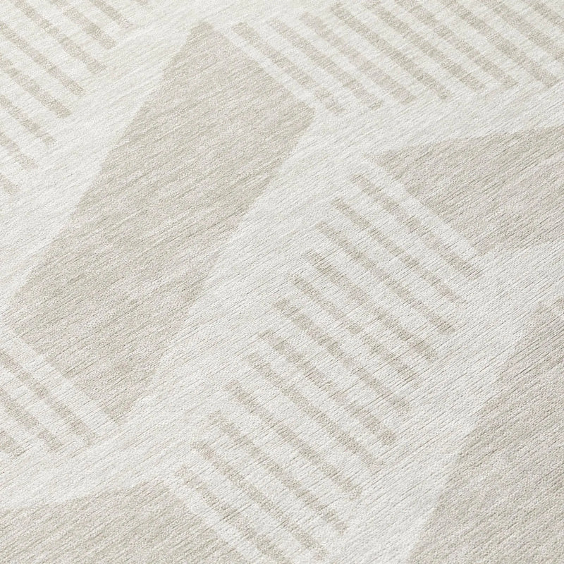 10' X 14' Ivory And Linen Geometric Washable Indoor Outdoor Area Rug Homeroots Outdoor
