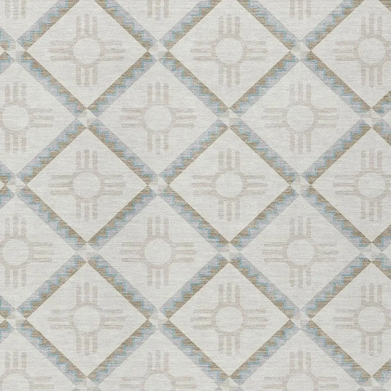 10' X 14' Ivory And Linen Geometric Washable Indoor Outdoor Area Rug Homeroots Outdoor