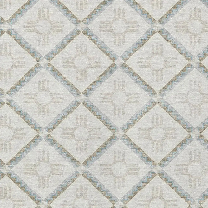 10' X 14' Ivory And Linen Geometric Washable Indoor Outdoor Area Rug Homeroots Outdoor