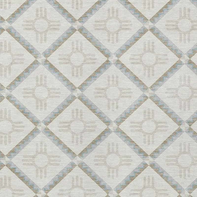 10' X 14' Ivory And Linen Geometric Washable Indoor Outdoor Area Rug Homeroots Outdoor