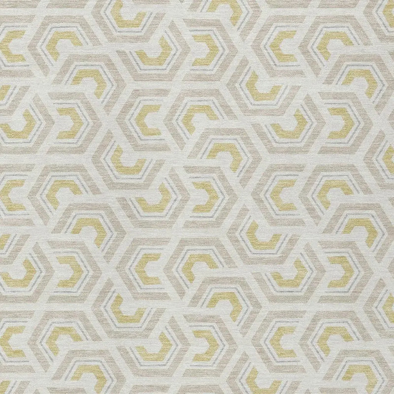 10' X 14' Ivory And Linen Geometric Washable Indoor Outdoor Area Rug Homeroots Outdoor