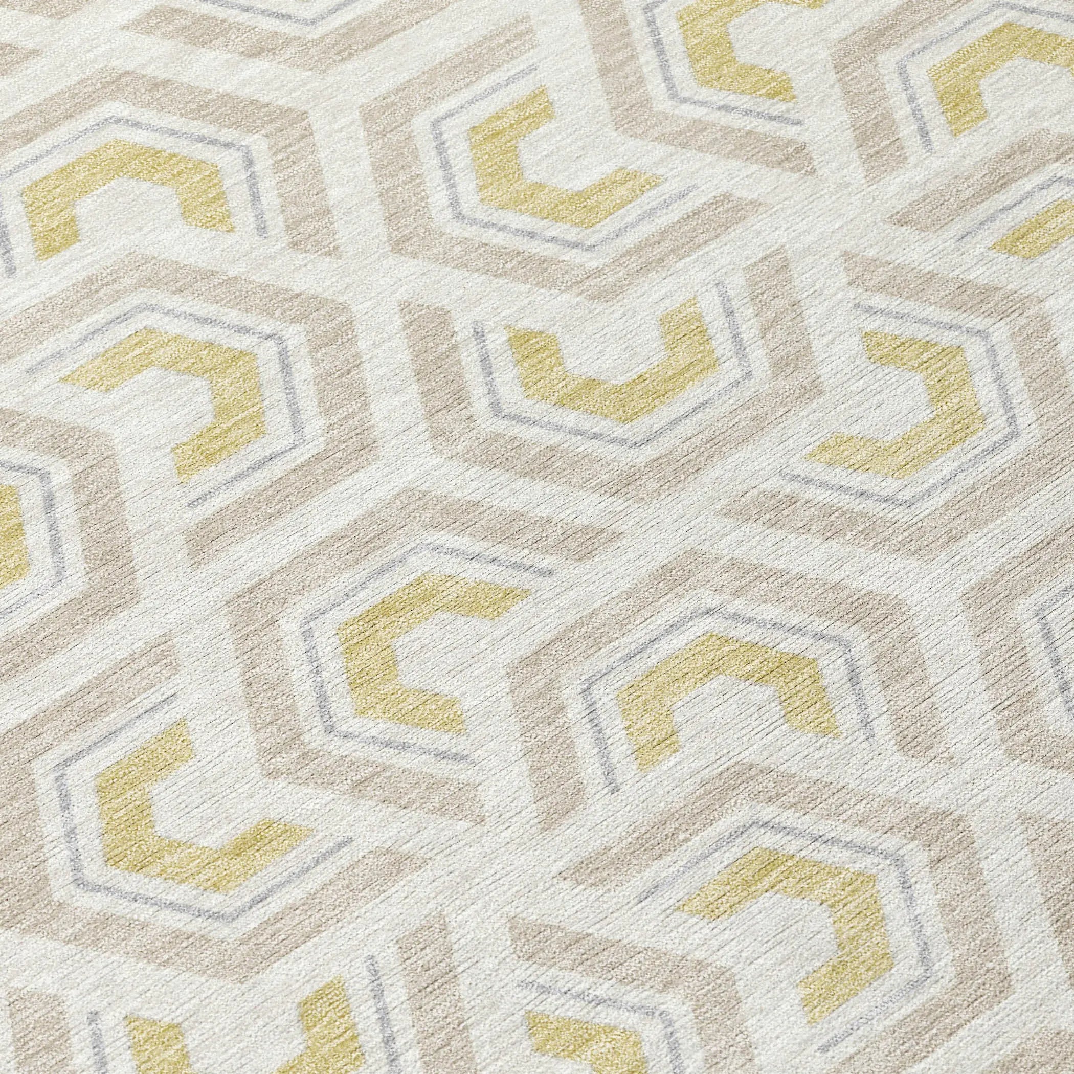 10' X 14' Ivory And Linen Geometric Washable Indoor Outdoor Area Rug Homeroots Outdoor