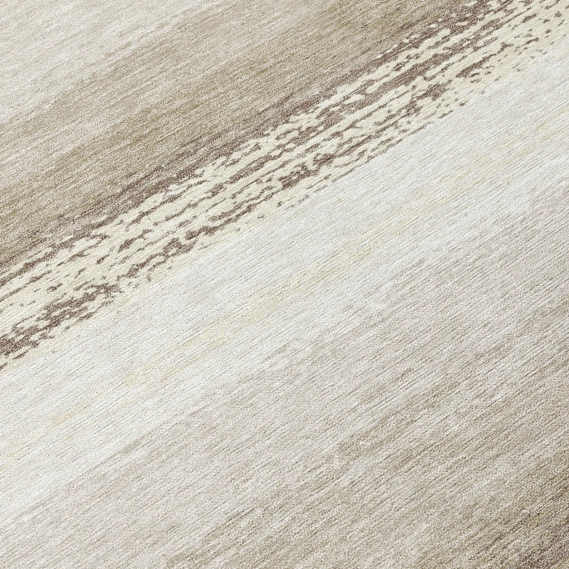 10' X 14' Ivory And Linen Striped Washable Indoor Outdoor Area Rug Homeroots Outdoor