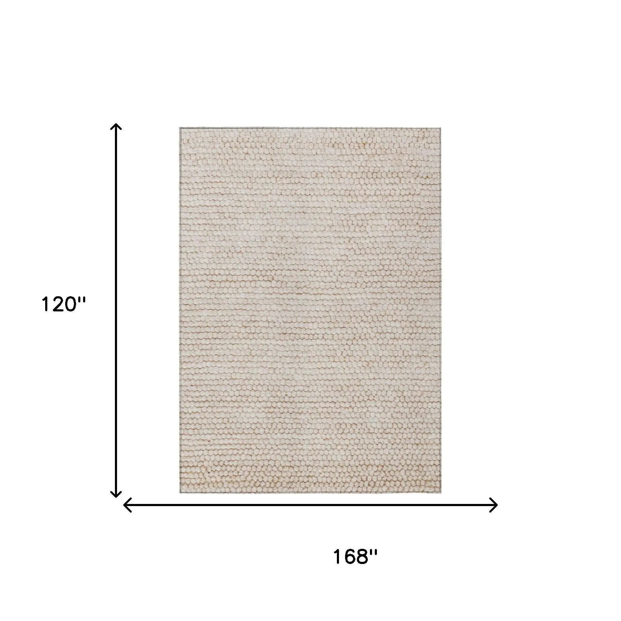 10' X 14' Ivory And Linen Striped Washable Indoor Outdoor Area Rug Homeroots Outdoor