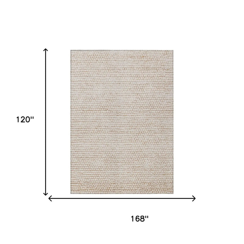 10' X 14' Ivory And Linen Striped Washable Indoor Outdoor Area Rug Homeroots Outdoor