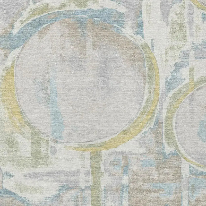 10' X 14' Ivory And Pearl Abstract Washable Indoor Outdoor Area Rug Homeroots Outdoor