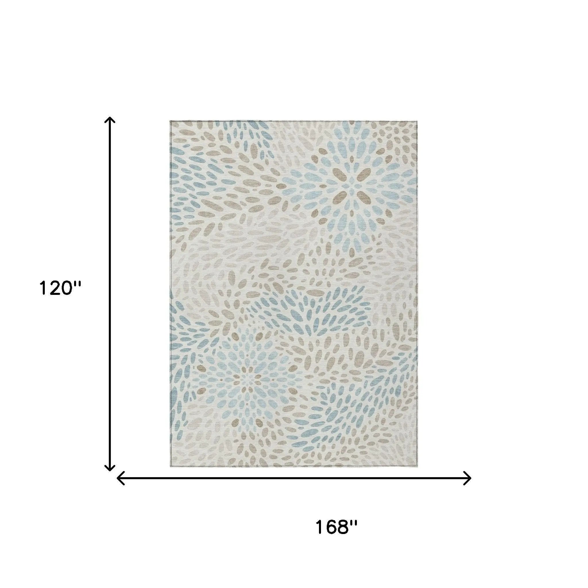 10' X 14' Ivory And Pearl Abstract Washable Indoor Outdoor Area Rug Homeroots Outdoor