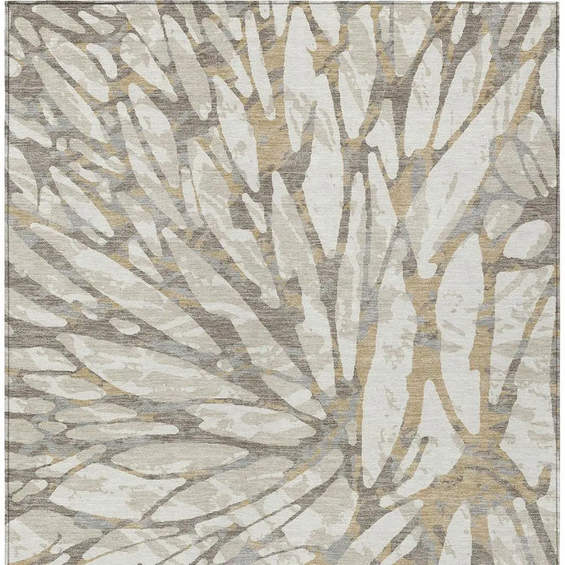 10' X 14' Ivory And Pewter Abstract Washable Indoor Outdoor Area Rug Homeroots Outdoor