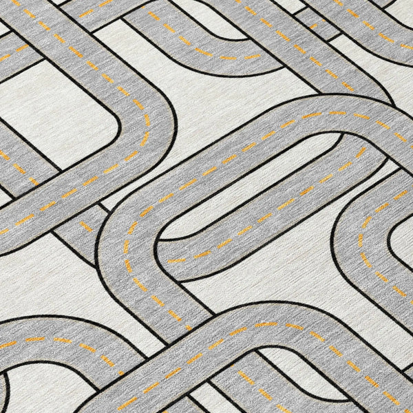 10' X 14' Ivory And Pewter Geometric Washable Indoor Outdoor Area Rug Homeroots Outdoor