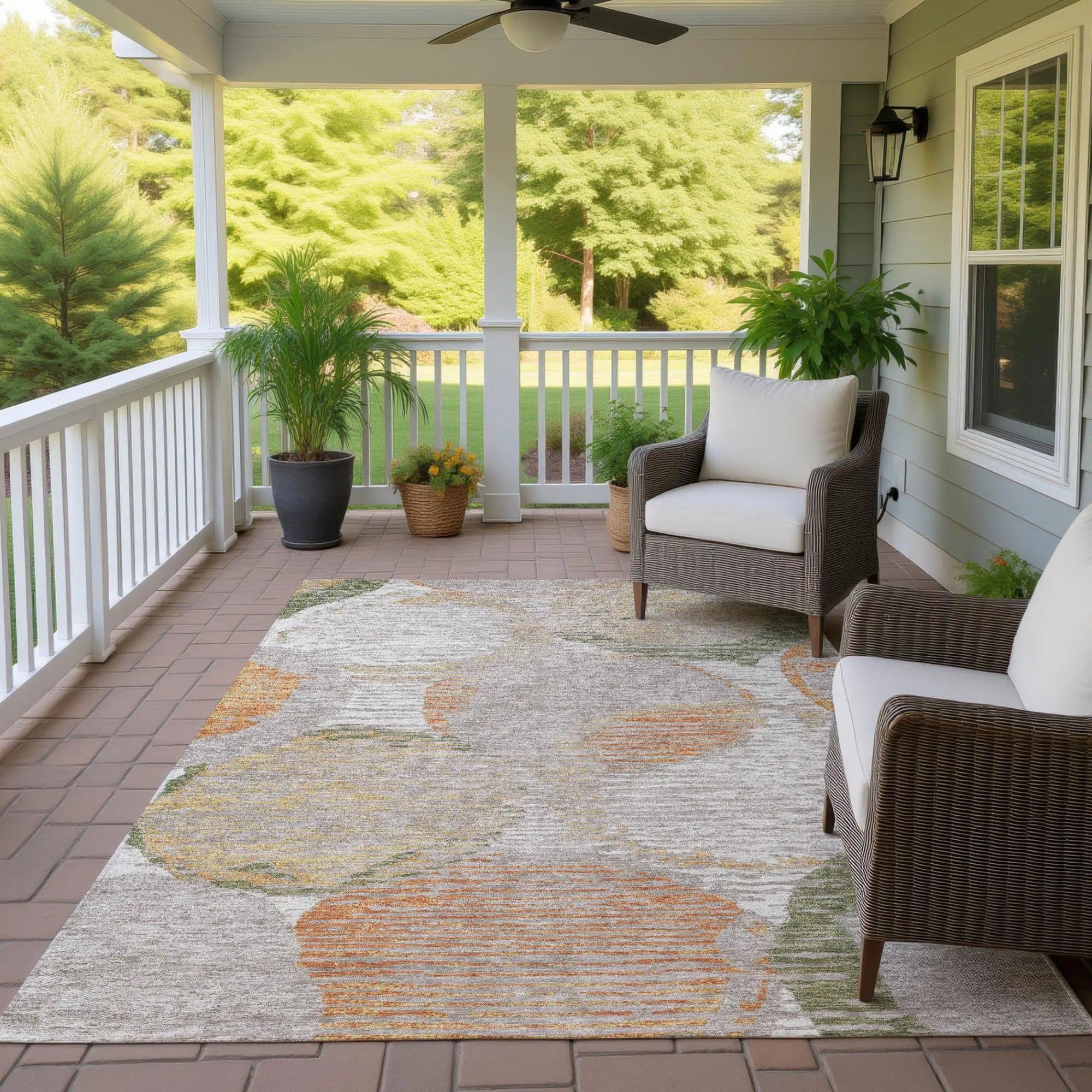 10' X 14' Ivory And Pewter Geometric Washable Indoor Outdoor Area Rug Homeroots Outdoor