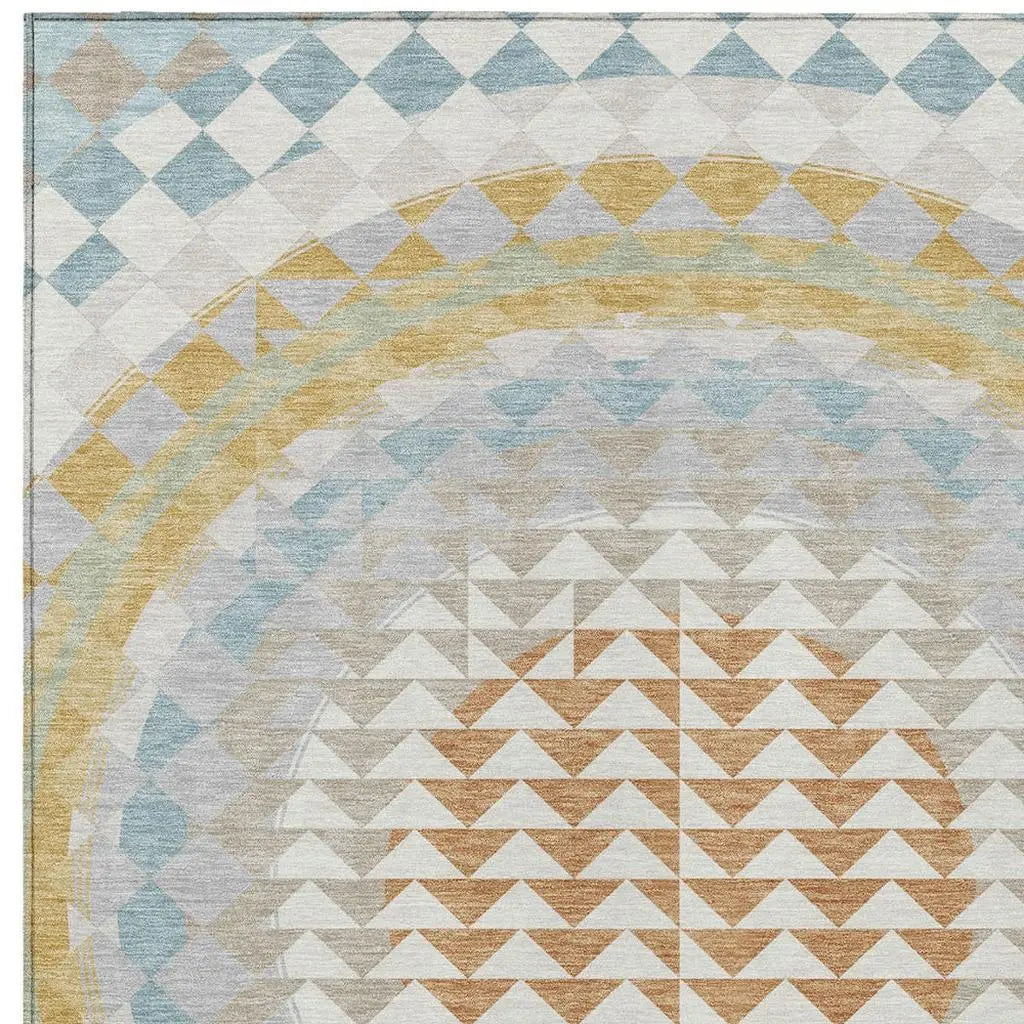 10' X 14' Ivory And Plum Geometric Washable Indoor Outdoor Area Rug Homeroots Outdoor
