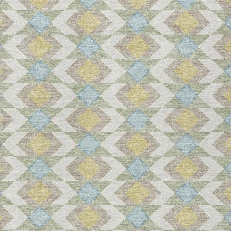 10' X 14' Ivory And Saffron Geometric Washable Indoor Outdoor Area Rug Homeroots Outdoor