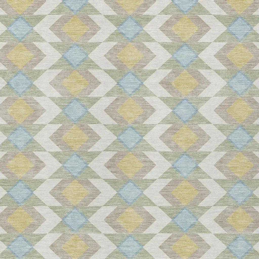 10' X 14' Ivory And Saffron Geometric Washable Indoor Outdoor Area Rug Homeroots Outdoor