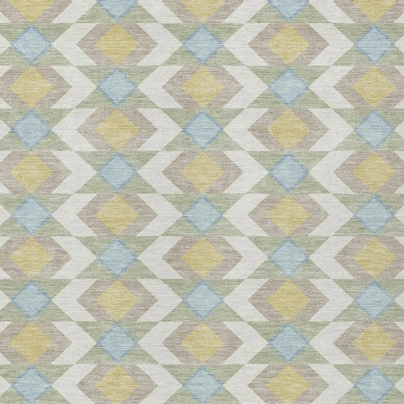10' X 14' Ivory And Saffron Geometric Washable Indoor Outdoor Area Rug Homeroots Outdoor