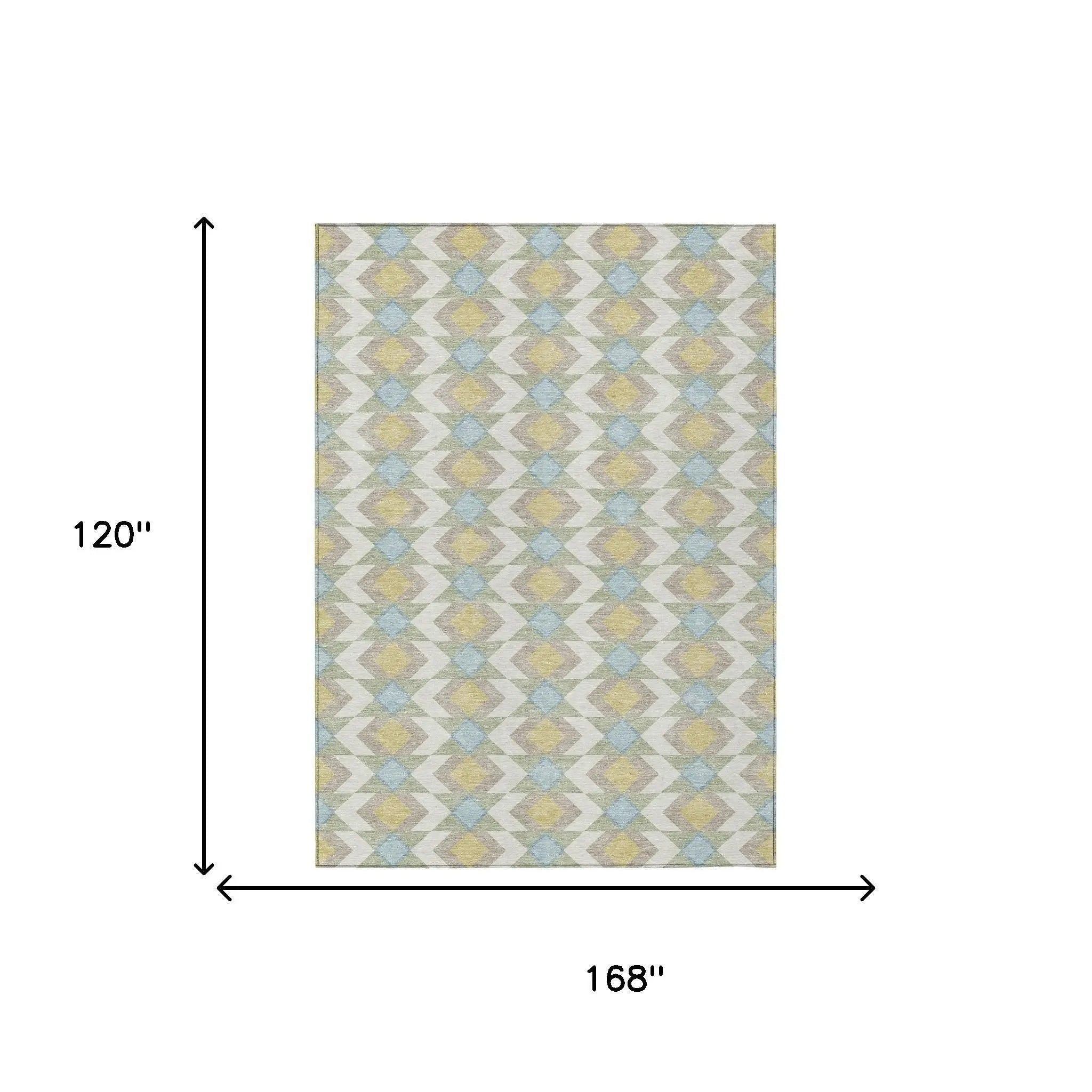10' X 14' Ivory And Saffron Geometric Washable Indoor Outdoor Area Rug Homeroots Outdoor