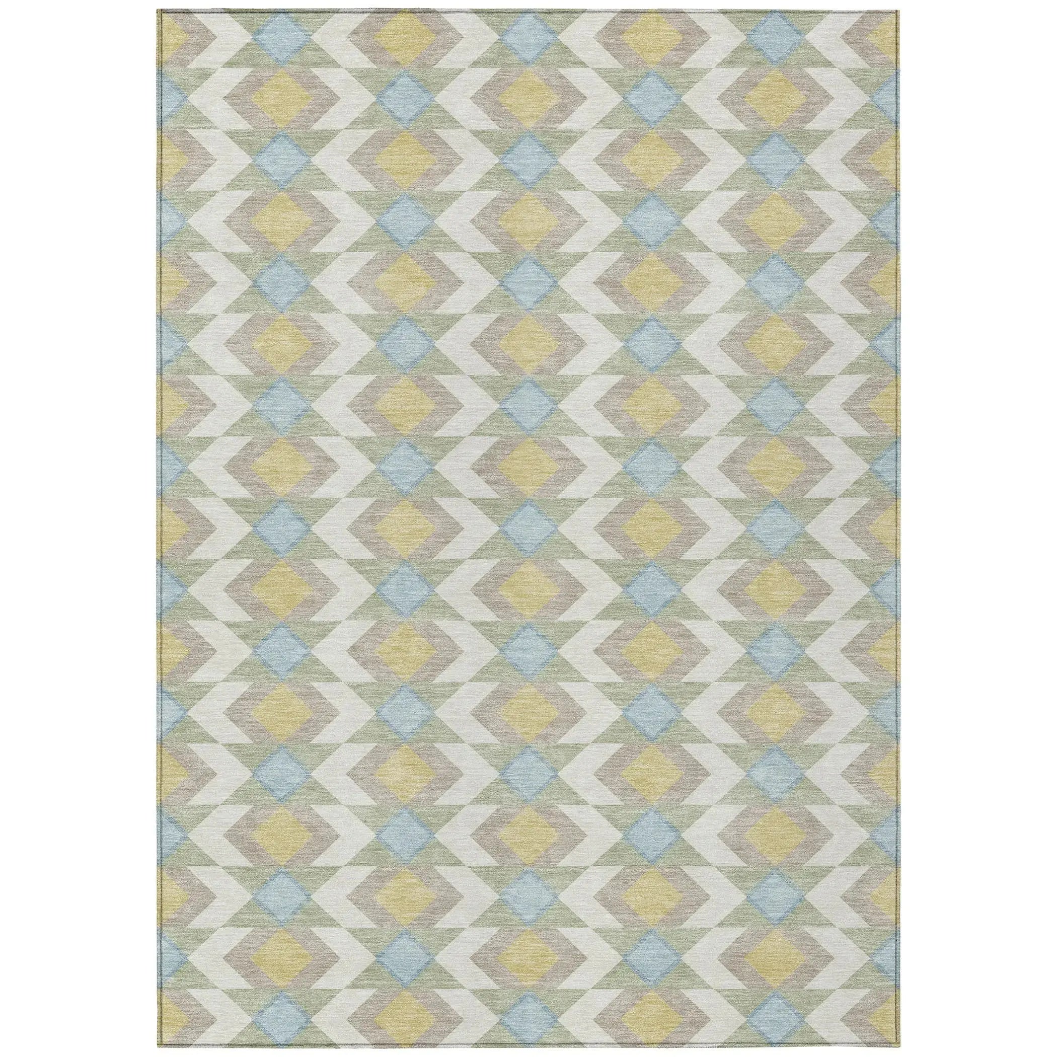 10' X 14' Ivory And Saffron Geometric Washable Indoor Outdoor Area Rug Homeroots Outdoor