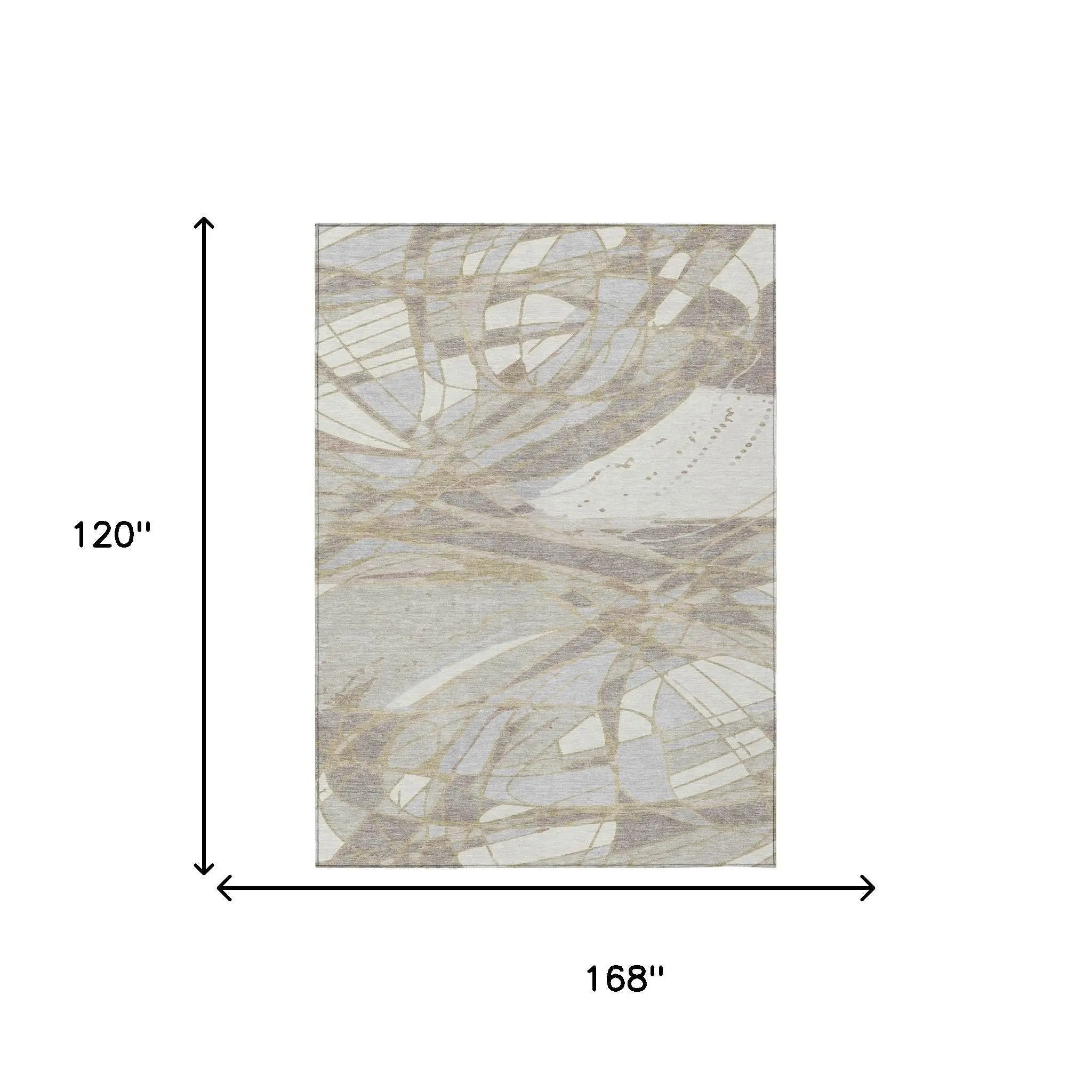 10' X 14' Ivory And Silver Abstract Washable Indoor Outdoor Area Rug Homeroots Outdoor