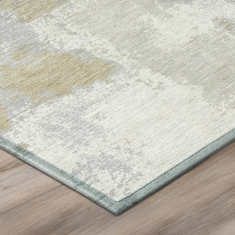 10' X 14' Ivory And Silver Abstract Washable Indoor Outdoor Area Rug Homeroots Outdoor