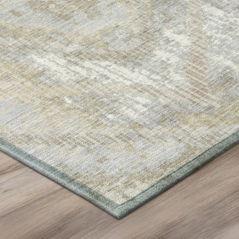 10' X 14' Ivory And Silver Abstract Washable Indoor Outdoor Area Rug Homeroots Outdoor