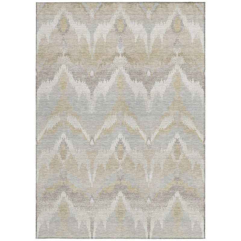 10' X 14' Ivory And Silver Abstract Washable Indoor Outdoor Area Rug Homeroots Outdoor